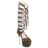 Plate-forme élégante et de sandales imprimé léopard design femme - Brun Légère 36