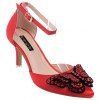 New Arrival Rhinestones and Pointed Toe Design Sandals For Women - Rouge 36