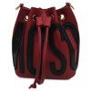 Stylish Letter and String Design Women's Shoulder Bag - Rouge foncé 