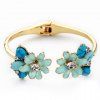Charming Rhinestone Floral Cuff Bracelet For Women - d'or 