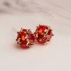 Pair of Chic Faux Crystal Ball Earrings For Women - Rouge 