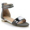 Sweet Metal and Suede Design Sandals For Women - Gris 38