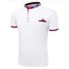 Hot Sale stand Collar Floral Print Polo manches courtes hommes T-shirt - Blanc 2XL