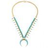 Chic Faux Gem Moon Necklace For Women - d'or 