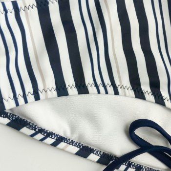 2018 Trendy Women's Halterneck Stripe Bikini Set BLACK L In Bikinis Online Store. Best High ...