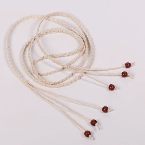 Tissage taille Rope Chic Perles embellies Bonbons Couleur Femmes - Blanc Cassé 