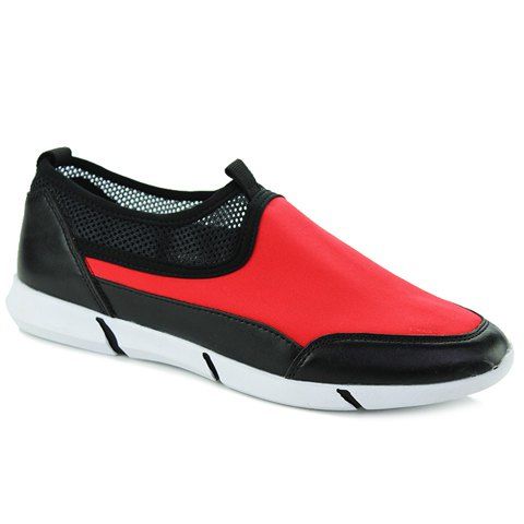 Stylish Colour Block and Splicing Design Men's Casual Shoes - Rouge 39