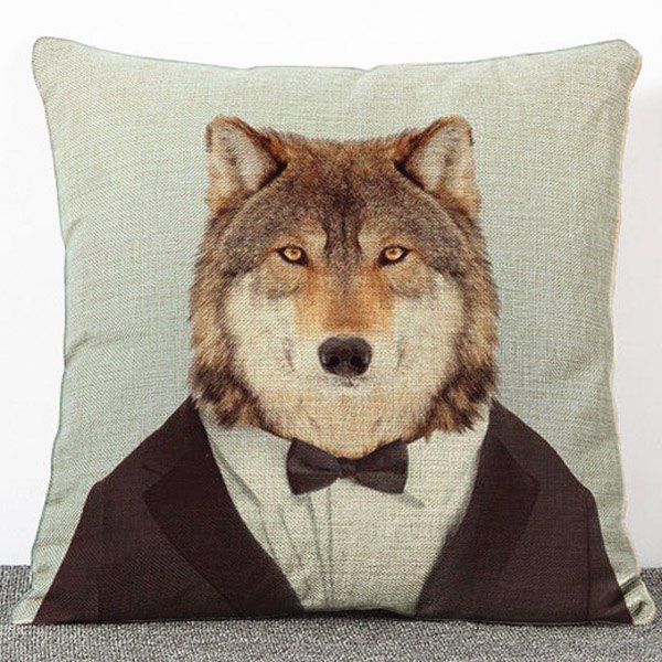 

Stylish Cartoon Mr. Dog Pattern Flax Pillow Case（Without Pillow Inner）, Colormix