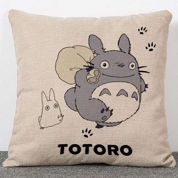 Taie D'oreiller en Forme Carré à Motif Totoro Animé(Sans Oreiller Intérieur) - multicolore 