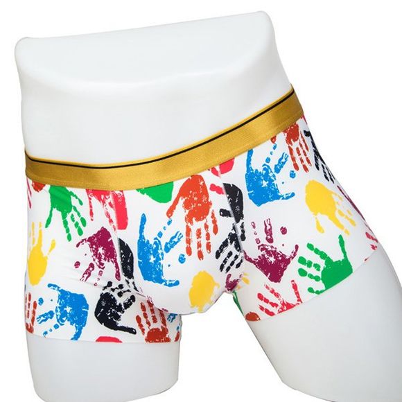 Taille élastique mains Imprimer Boxer Brief Men Confortable - multicolore 2XL