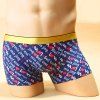 Elastic Waist Heart and Letter Printed Comfortable Men's Boxer Brief - multicolore XL