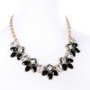 Trendy Floral Faux Crystal Necklace For Women - d'or 