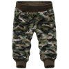 Casual Loose Fit Camo Print Beam Feet Lace-Up Men's Capri Pants - Camouflage 2XL