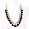 Trendy Rectangle Faux Cristal Multi-Layered Necklace pour les femmes - Noir 