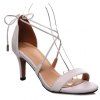 Simple Lace-Up and Stiletto Heel Design Women's Sandals - Blanc 38