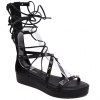 Trendy Solid Colour and Rivets Design Women's Sandals - Noir 38