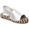 Casual Peep Toe and Elastic Band Design Sandals For Women - Argent 36