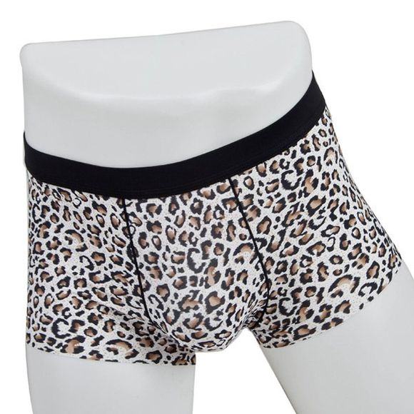 Elastic Waist Leopard Pattern Comfortable Men's Boxer Brief - Léopard XL
