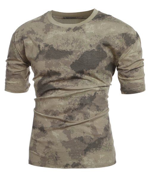 Collier Minceur Camo manches courtes ronde T-shirt homme - Camouflage M