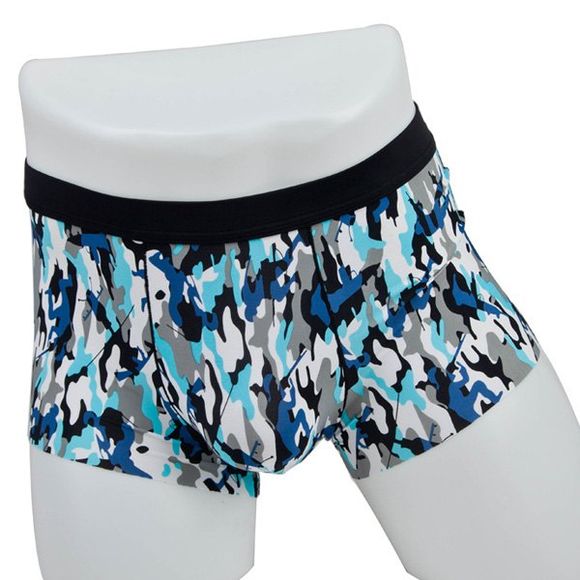 Elastic Waist Camo Pattern Comfortable Men's Boxer Brief - multicolore XL