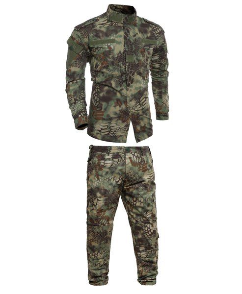 Stand Collar Complets de formation Camo impression de poches hommes (Veste + pantalon) - Camouflage L