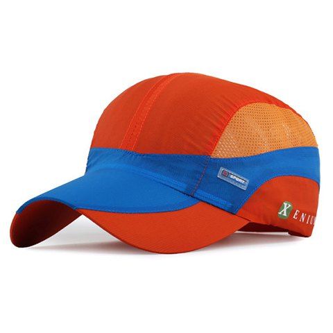 Mode maille respirante Color Block Sport Baseball Cap - Orange 