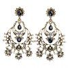 Pair of Chic Rhinestone Moon Hollow Out Earrings For Women - d'or 