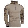 Half Zipper Outdoor Camo Long Sleeves T-Shirt For Men - Camouflage XL