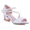Leisure Patent Leather and Beading Design Women's Sandals - Blanc 39