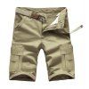 Loose Fit Summer Solid Color Pockets Cargo Shorts pour hommes - Kaki Léger 28