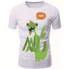 T-shirt Motif Modish col rond 3D Mantis Cartoon hommes à manches courtes - Blanc XL
