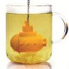 Haute Qualité Creative Filtre à thé de silicone Sea Submarine Forme Teabags Passoire - Orange 