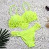 Chic Spagetti Strap à franges solide Bikini Femmes Couleur - Fluorescent Jaune S