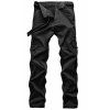 Pantalons Zipper Fly Cargo de Laconic jambe droite Multi-poche Couleur unie Hommes - Noir 34