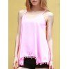 Endearing Pendant Design Solid Color Chiffon Tank Top For Women - Rose S