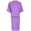 T-shirt col rond manches 3/4 Trendy + Solide Couleur taille haute Twinset'S Jupe Femmes - Violet clair S