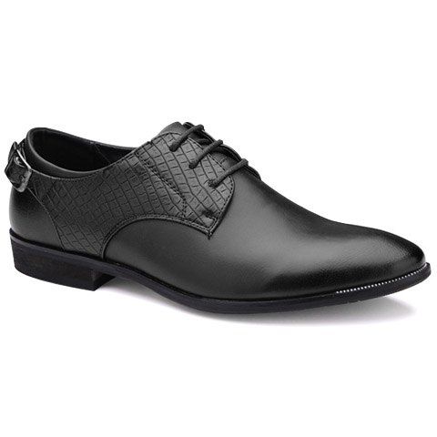 Chaussures de Soirée Élégantes avec Gaufrage et à Bouts Pointus pour Hommes - Noir 42