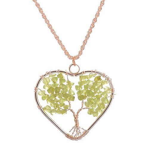 Collier Coeur magnifique arbre de vie pour les femmes - d'or 