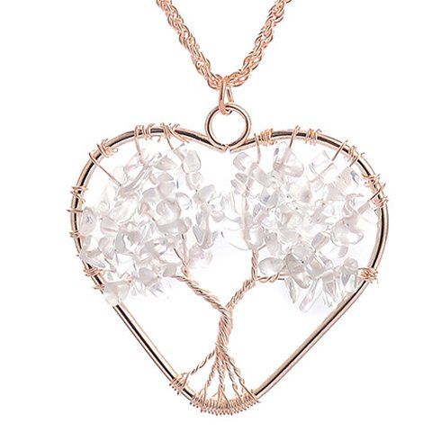 Collier avec pendentif coeur délicat arbre de vie pour les femmes - d'or 