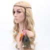 Chic Bohemian Style Peacock Feather Pendant Women's Weaving Headband - Brun 