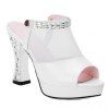 Trendy Gauze and Chunky Heel Design Women's Slippers - Blanc 39