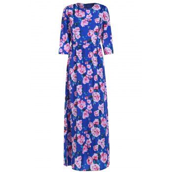 

Floral Print Maxi Dress For Women, Blue