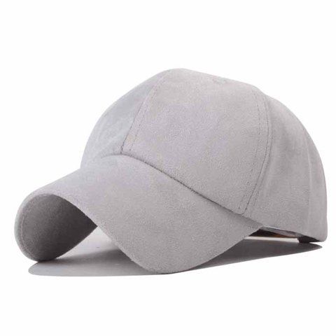 

Trendy Solid Color Faux Suede Baseball Hat For Women, Gray
