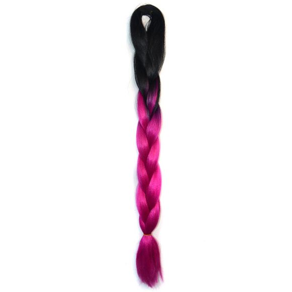 Mode longue chaleur synthétique résistant Noir Ombre Rose Tressé Extension de cheveux pour les femmes - Noir et Rose 