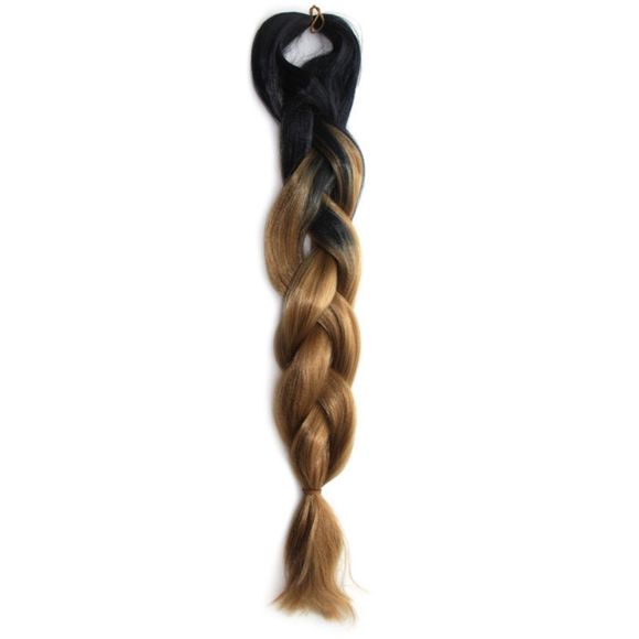 Outstanding Noir Marron Ombre longue fibre résistant à la chaleur capless Tressé Extension de cheveux pour les femmes - Noir et Vert 