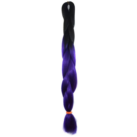 Vogue long Heat fibre résistant Noir Violet Gradient capless Tressé Extension de cheveux pour les femmes - multicolore 