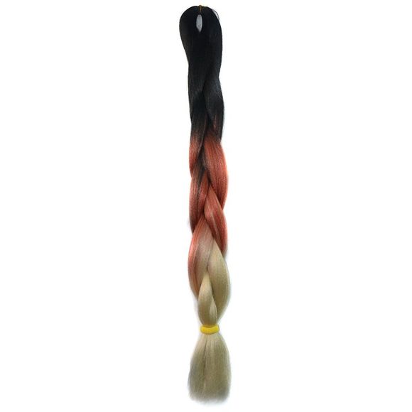 Trendy long synthétique Trois Dégradé de couleur capless Tressé Extension de cheveux pour les femmes - multicolore 