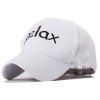 Trendy Relax Word Embroidery Solid Color Baseball Hat For Men - Blanc 