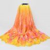 Chic Roses Pattern Sun Resistant Women's Voile Scarf - Jaune 