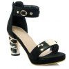 Élégant métalliques et sandales Zipper design femme - Noir 39